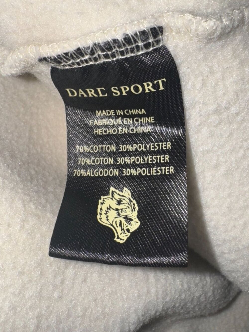 Dare Sport Limit edition 316 of 1000 Wolves XL White Quarter Zip Pullover Sweats - Picture 3 of 7